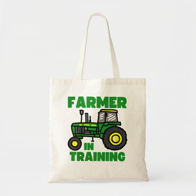 Tote Bag Enfants Funny Tracteur Garçon Agriculteur Dans La  (Devant)