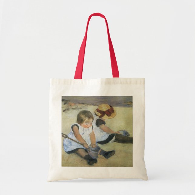 Tote Bag Enfants jouant sur la plage par Mary Cassatt (Devant)