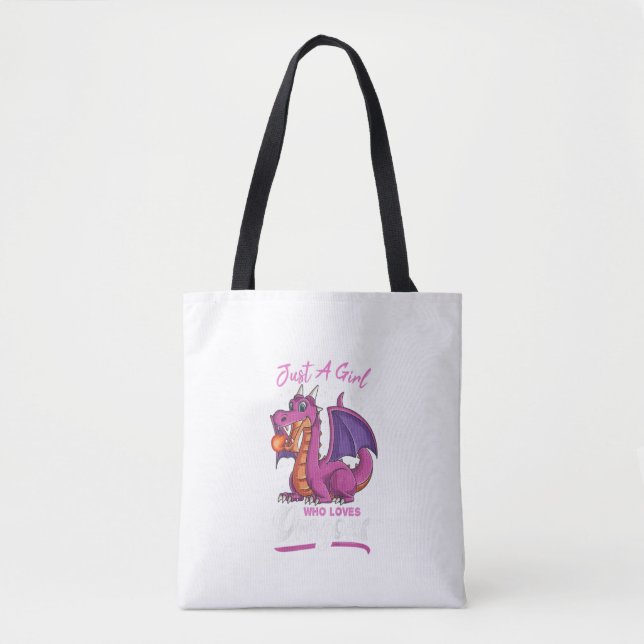 Tote Bag Enfants Juste Une Fille Qui Aime Dragons Drôle Dra (Devant)