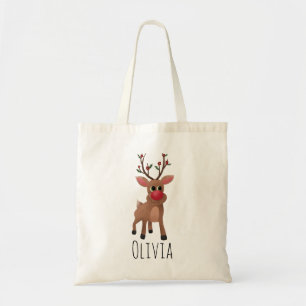 Tote Bag Enfants Noël mignonne Rudolph le renne à nez rou