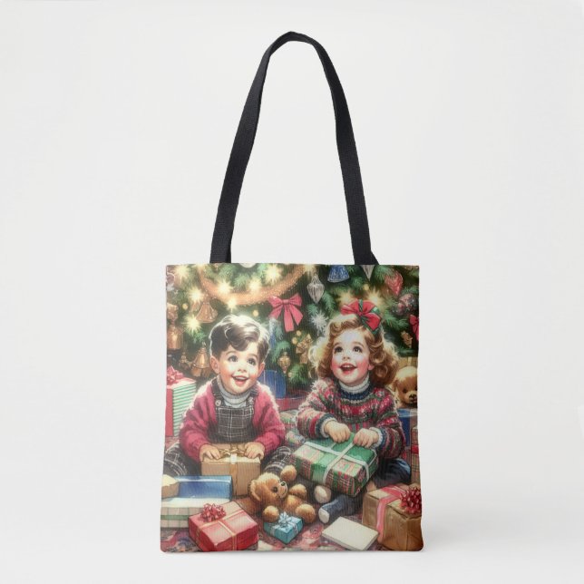 Tote Bag Enfants nostalgiques sucrés pendant Noël à et de (Devant)