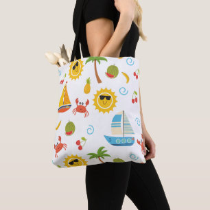 Tote Bag Enfants personnalisés été soleil voilier plage