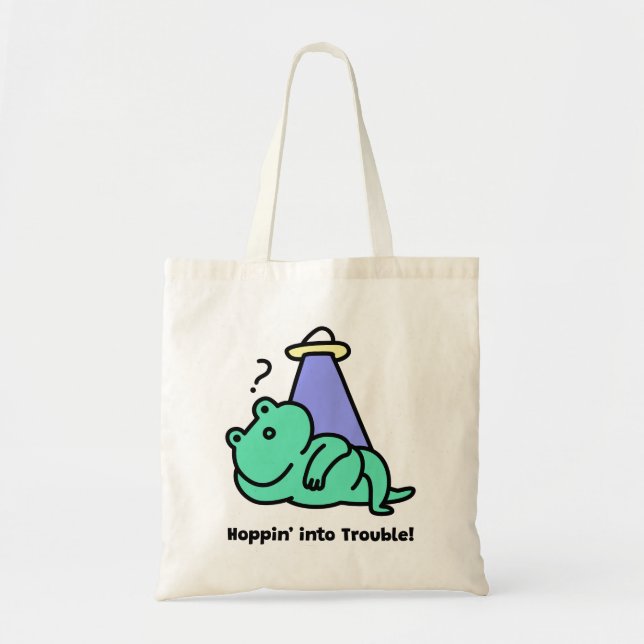 Tote Bag Enfile-toi dans le pétrin ! Grenouille drôle (Devant)