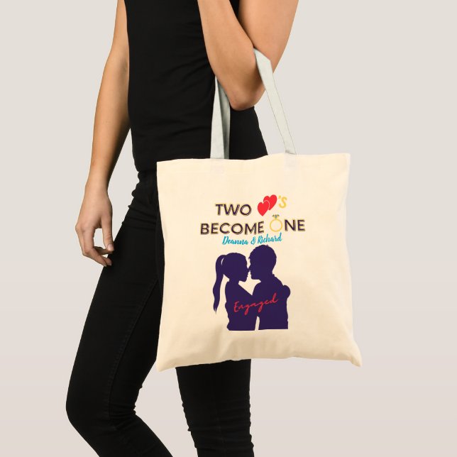 Tote Bag Engagé Deux Coeurs Deviennent Un (Devant (produit))