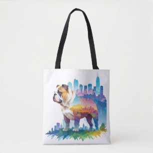 Tote Bag English Bulldog Vintage Animal Nature Environnemen
