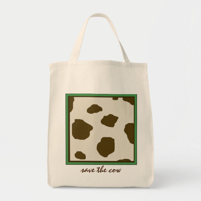 Tote Bag ENREGISTRER LA VACHE Brown Faux Peau de vache (Devant)