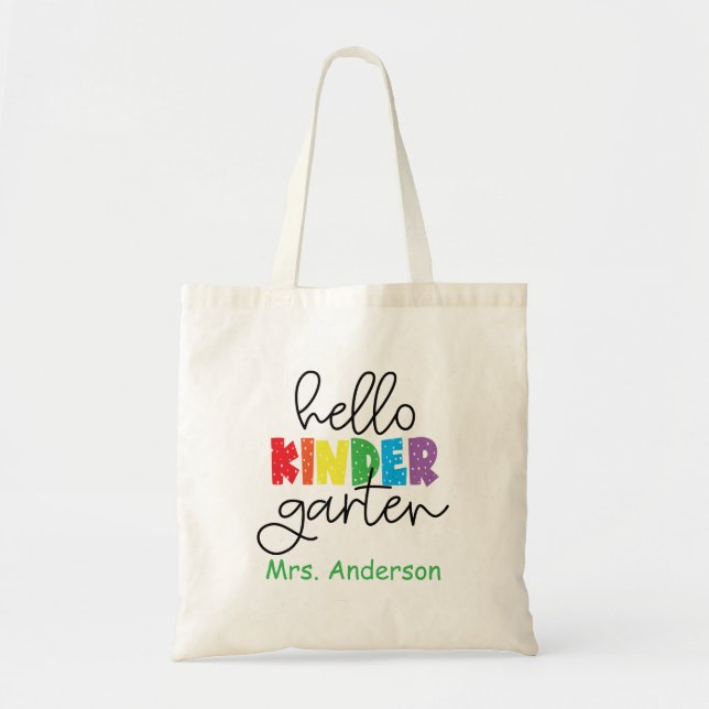 Tote Bag Enseignant à la maternelle, Retour à l'école (Devant)