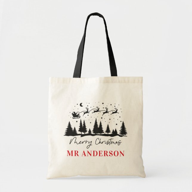 Tote Bag Enseignant de traîneau traditionnel de rennes de N (Devant)