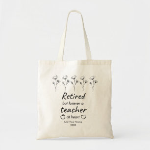 Tote Bag Enseignant Forever Retraité Au Coeur Minimaliste