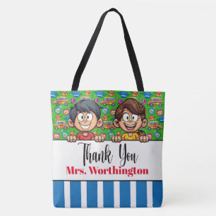 Tote Bag ENSEIGNANT Merci avec des noms au VERS ! 