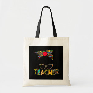 Tote Bag Enseignant Vie Messy Bun Cheveux Fête des Femmes E