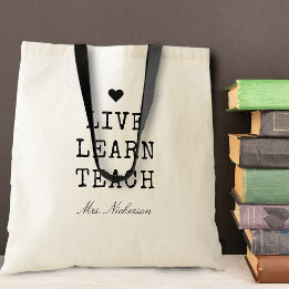 Tote Bag Enseignants en direct Apprendre Coeur personnalisé