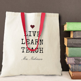 Tote Bag Enseignants en direct Apprendre Enseigner Coeur
