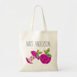 Tote Bag Enseignants en vert rose chaud Apple Classroom Fou