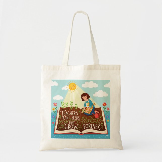 Tote Bag Enseignants Graines Plantes Qui Croissent Pour Tou (Devant)