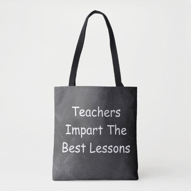 Tote Bag Enseignants Meilleures leçons Chalkboard Design Id (Devant)