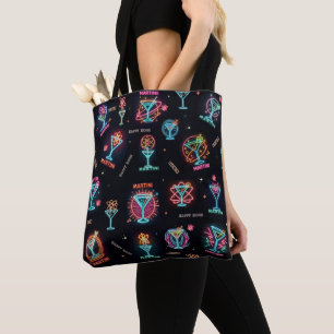 Tote Bag Enseigne au néon Espace Âge Martini Atomique Cockt