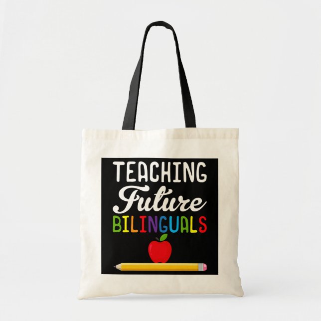 Tote Bag Enseignement futur Bilingue Espagnol Professeur (Devant)