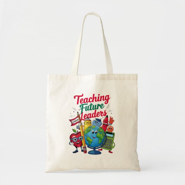 Tote Bag Enseignement Rétro Dirigeants Futurs Enseignant Éc (Devant)