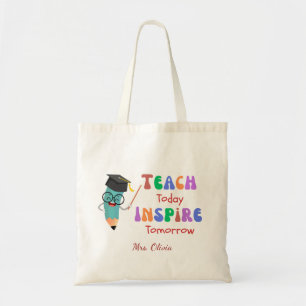 Tote Bag Enseigner Aujourd'Hui Inspirer Demain Devis tendan