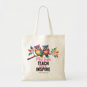 Tote Bag Enseigner l'amour inspirer hibou merci de m'aider