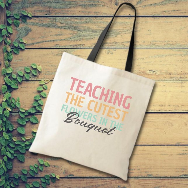 Tote Bag Enseigner Les Fleurs Les Plus Cuttes Enseignant (Créateur téléchargé)