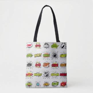 Tote Bag Ensemble abstrait d'objets pop art sur un dossier