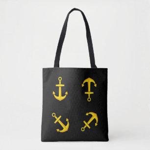 Tote Bag Ensemble d'Ancres en bateau doré