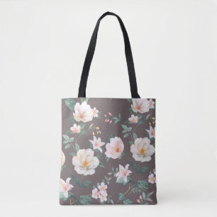 Tote Bag ensemble de haute qualité de fleurs d'aquarelles d