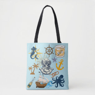 Tote Bag Enterrement de vie de garçon nautique