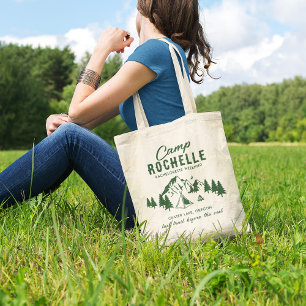 Tote Bag Enterrement de vie de jeune fille camping moderne
