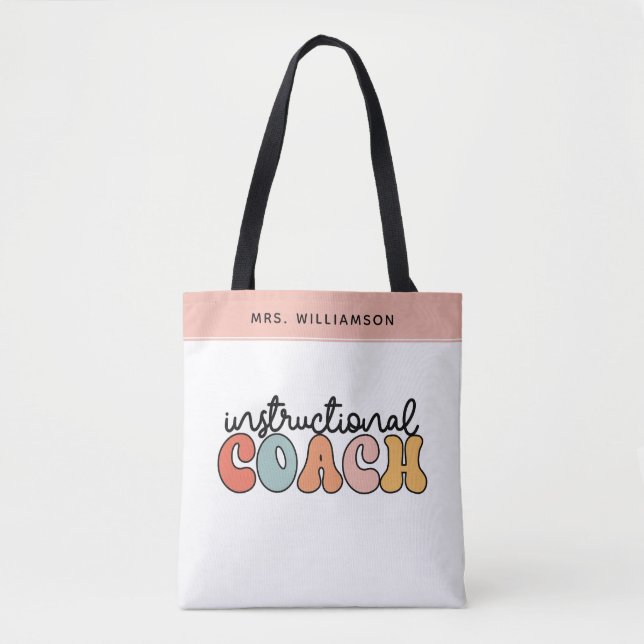 Tote Bag Entraîneur pédagogique personnalisé Retro Entraîne (Devant)