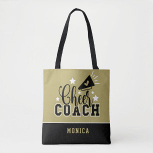 Tote Bag Entraîneur plus corsé personnalisé d'or et de noir