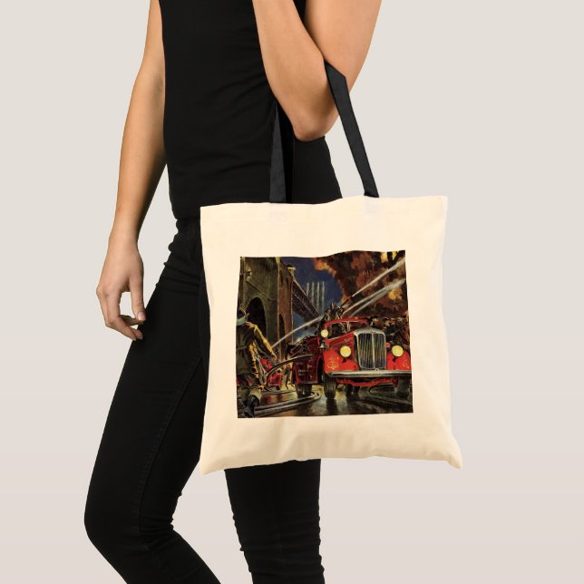 Tote Bag Entreprise vintage, Camions pompiers Pompiers (Devant (produit))