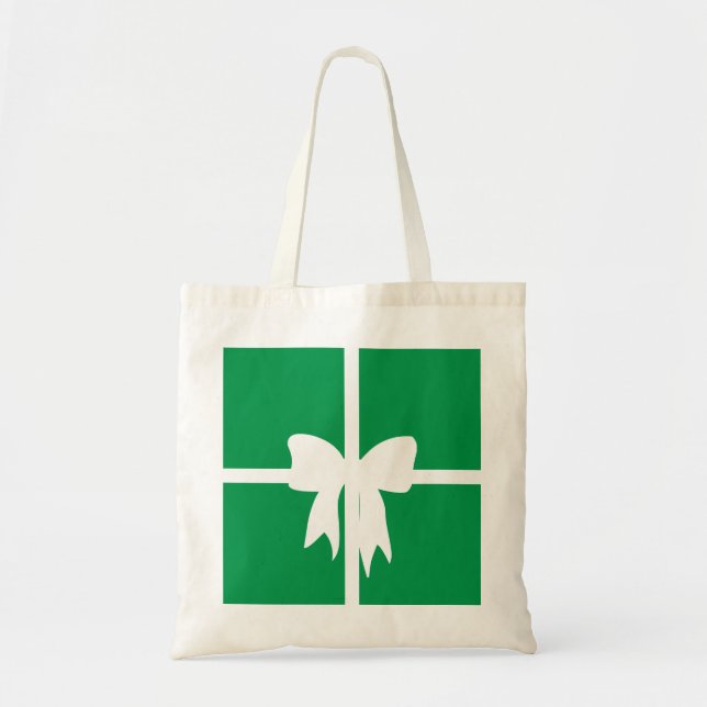 Tote Bag Enveloppé vert présent (Devant)