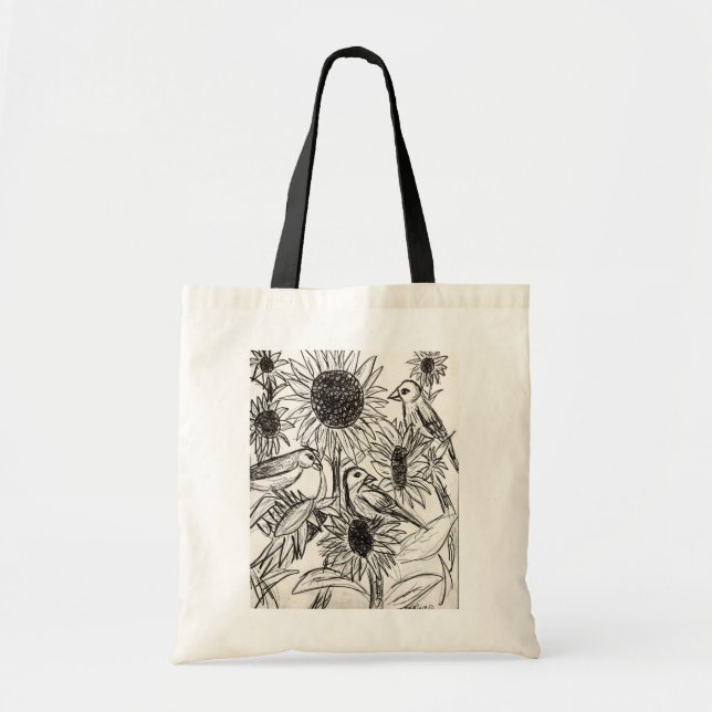 Tote Bag Éperviers et tournesols (Devant)