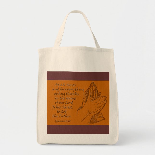 Tote Bag Ephésiens 5:20 En tout temps...remercier (Devant)