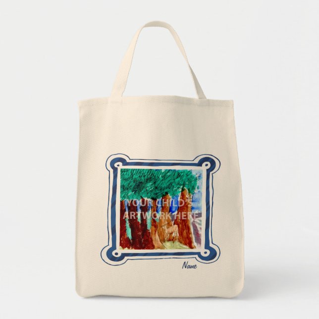 Tote Bag Épicerie bleue Fourre-tout $15,95 de cadre (Devant)