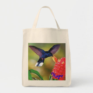Tote Bag Épicerie Fourre-tout "colibri bleu d'espoir "