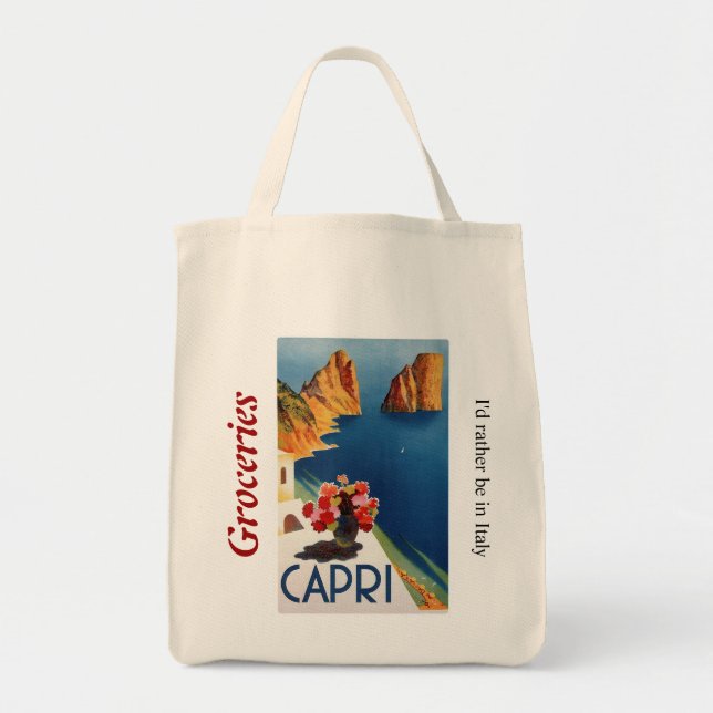 Tote Bag Épicerie Fourre-tout de Capri Italie (Devant)