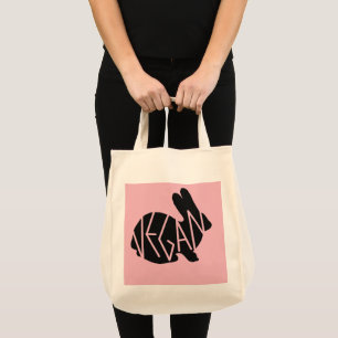 Tote Bag Épicerie végétalienne fourre-tout de lapin