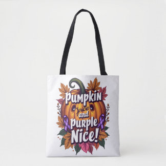 Tote Bag Épices citrouilles et pourpre Nice : Funny Fall Aw