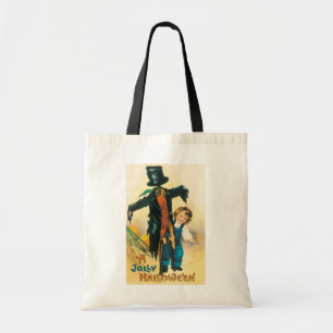 Tote Bag Épouvantail vintage Jolly Halloween Ellen Clapsadd