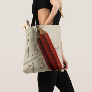 Tote Bag Équation mathématique avec crayon rouge, entrepris