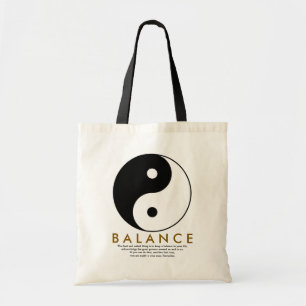 Tote Bag équilibre yoga yin yang avec citation