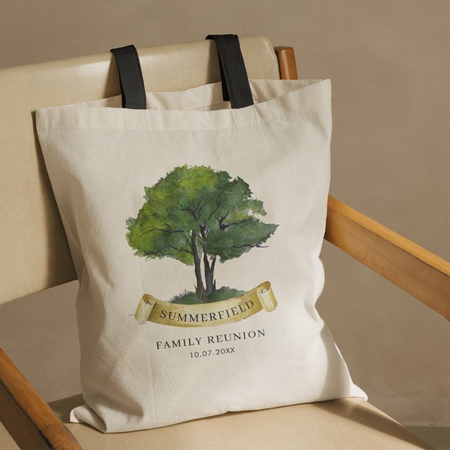 Tote Bag Équipage de cousins jumelés à l'arbre de réunion f (Genealogy Tree Family Reunion Black Handles Tote Bag)