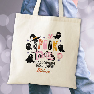 Tote Bag Équipage fantôme rose moderne de Halloween Spookta