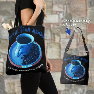 Tote Bag Équipe de consommation de café drôle Typographie p