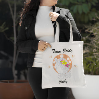 Tote Bag Équipe de la mariée | Croquis personnalisé à la ma