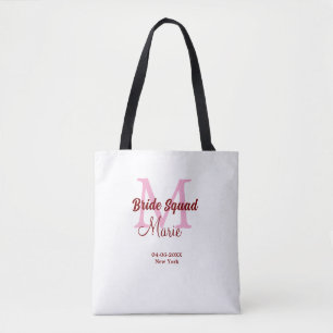 Tote Bag Equipe de mariée ajouter nom monogramme demoiselle